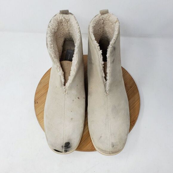 Everlane‎ Boots Womens 8 Beige Suede Chukka Lined Slipper Ankle Slip On Shoes - Picture 5 of 12